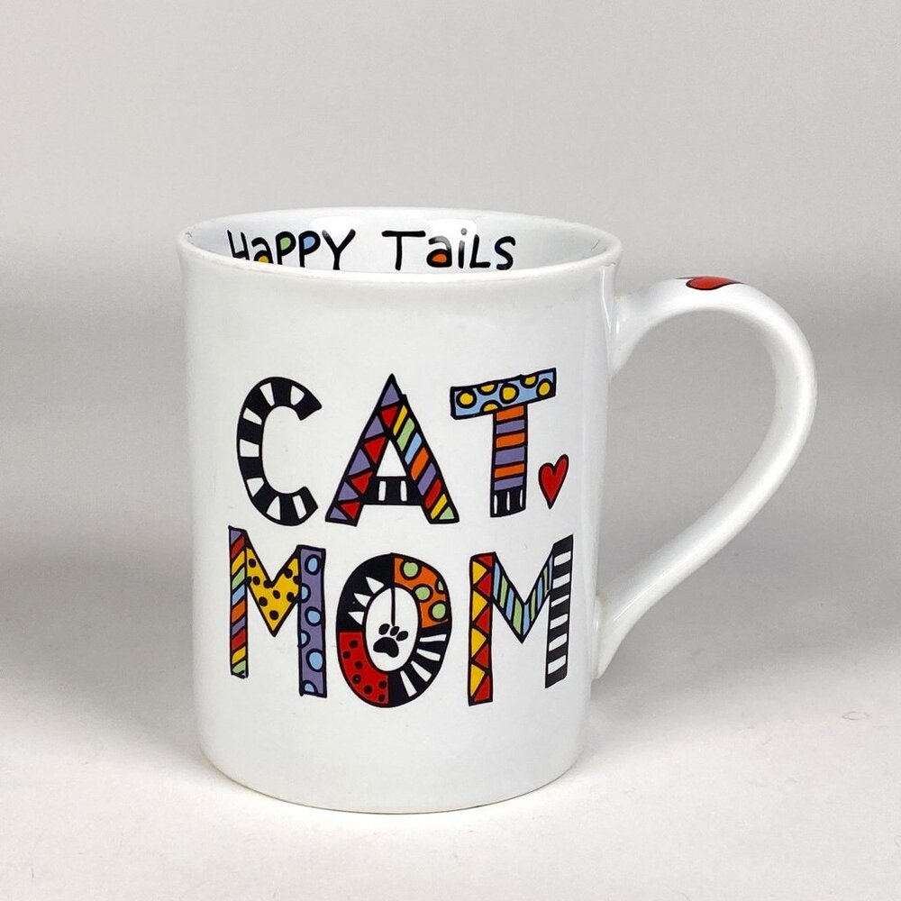 Our Name Is Mud Cat Mom Happy Tails Coffee Mug Lorrie Veasey Ceramic